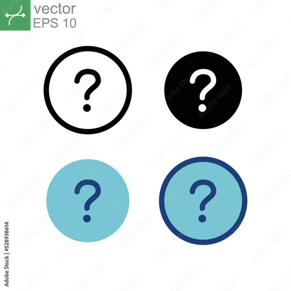 Aufkleber question mark icon. faq discussion speak symbol, talk investigation in round. help problem informati