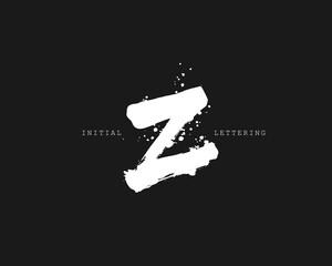 Z Initial brush handwriting or handwritten logo for identity. Logo with signature and hand drawn style.