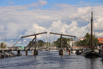 Hansestadt Greifswald; Hölzerne Klappbrücke im Ortsteil Wieck