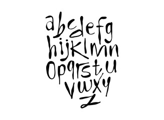 ABC Alphabet brush handwriting or handwritten logo for identity. Logo with signature and hand drawn style.