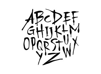 ABC Alphabet brush handwriting or handwritten logo for identity. Logo with signature and hand drawn style.