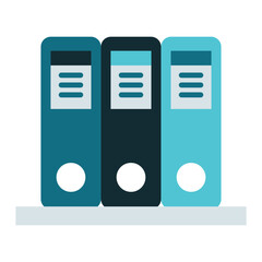 rows of folders on the table