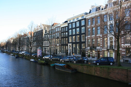Le centre-ville d'Amsterdam (Pays-Bas)