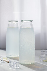 Healthy fresh homemade elder flower lemonade (mocktail). Organic refreshing nonalcoholic...