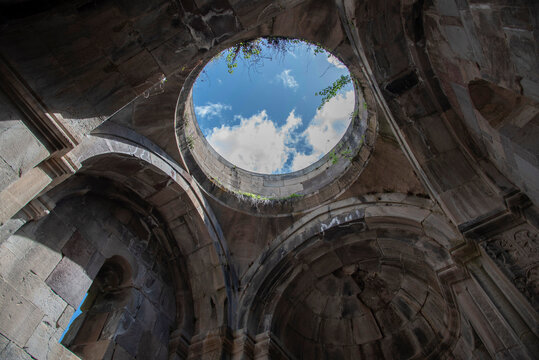ruins Church of St. Grigor Lusavorich, Dilijan, video beautiful blue sky