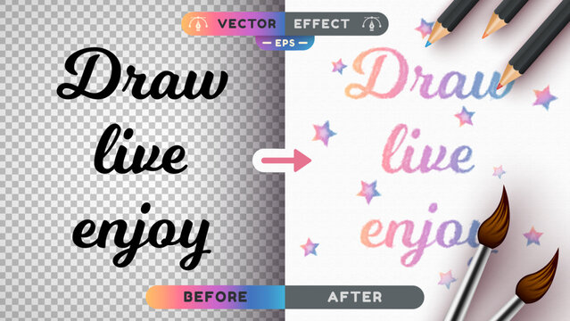 Watercolor Rainbow - Editable Text Effect, Font Style