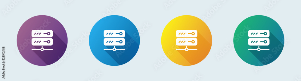 Poster server solid icon in flat design style. database signs vector illustration.