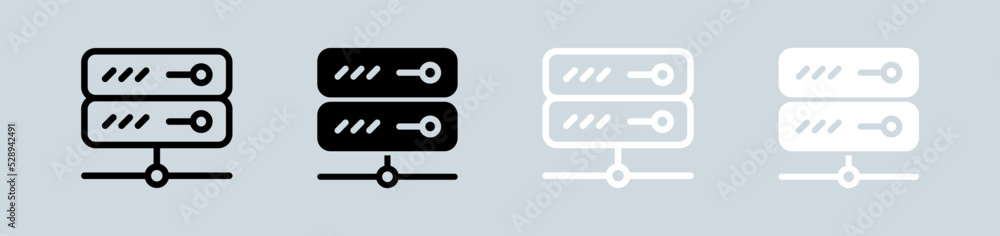 Wall mural server icon set in black and white. database signs vector illustration.