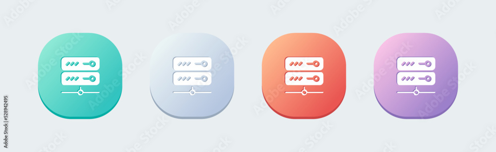 Poster server solid icon in flat design style. database signs vector illustration.