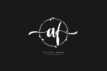 AF Initial handwriting or handwritten logo for identity. Logo with signature and hand drawn style.