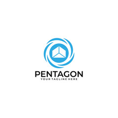 pentagon logo vector design illustration