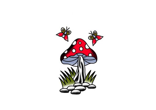 Mushroom Tattoo Flash Images – Browse 21 Stock Photos, Vectors, and Video |  Adobe Stock