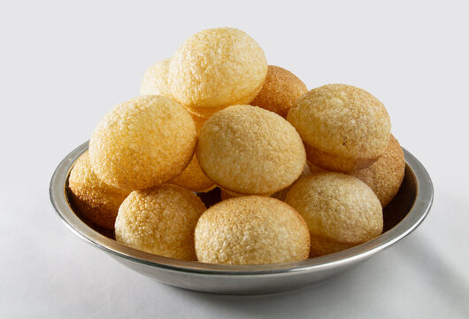 A plate full of Fuska or golgappe. evening snacks.