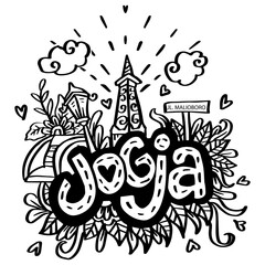  Doodle Of Yogyakarta City Of Indonesia 