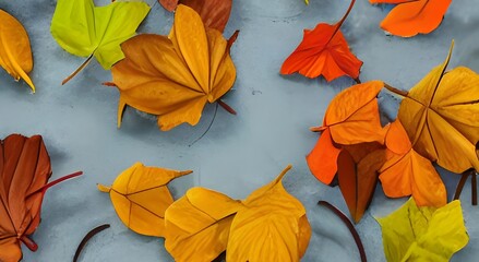 Fototapeta na wymiar autumn landscape with bright colorful leaves.
