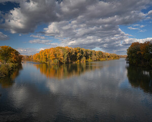 Tisza river at Tokaj in autumn