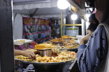 Japan street food sold at a night market