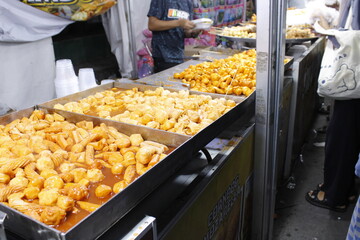 Korean street food sold at a night market