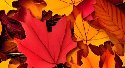 Fall Autumn Colorful Leaves Background.