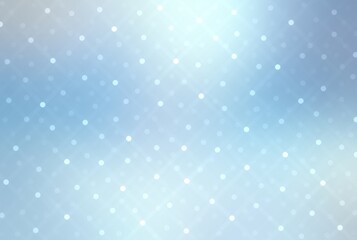 Winter brilliance glare on light blue defocus background. Bokeh glittering on glowing blur view. Winter holidays outside decorative illustration.