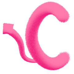 Fluffy letter C