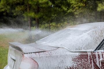 In order to wash the car, use power washer as well as foam sprayer filled with soap during the washing process.