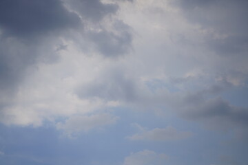 Cloudy sky before rain black and grey on the day in rainy season tropical zone