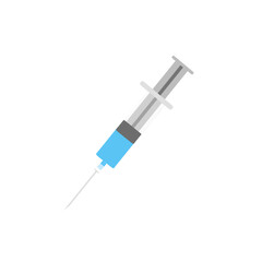 Illustration of medical syringe with needle isolated on white background