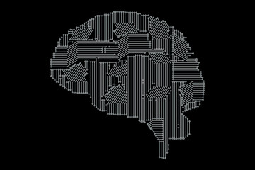 電子回路でできた脳のグラフィック素材