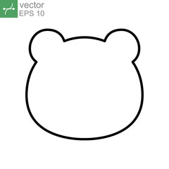 animal, bear head shape icon outline style. Teddy bear simple avatar character. Soft baby toy face logo for animal cat cartoon. Vector illustration. design on white background. EPS 10 
