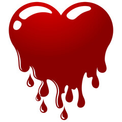 bloody heart shape with blood drops for any business.