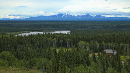Fototapeta na wymiar View of Copper River from Richardson Highway at Copperville in Alaska, United States,North America 