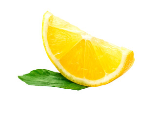 One slice of lemon citrus fruit