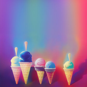 Ice cream background design with Copy space. vintage concept