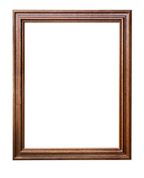 wooden frame on transparent background
