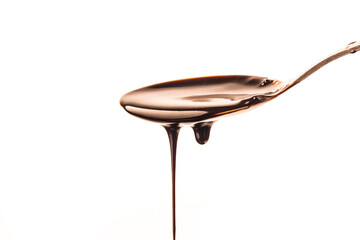 Delicious smooth chocolate sauce, flowing chocolate sauce