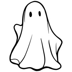 Retro Ghost Halloween design t-shirt design. Cute cartoon. vintage vector illustration