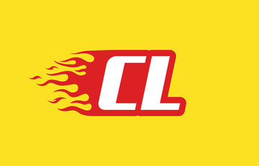 CL or C L fire logo vector design template. Speed flame icon letter for your project, company or application.