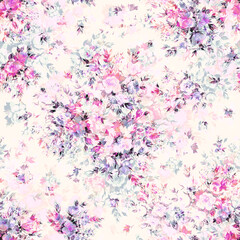 Abstract floral print bouquets of roses 