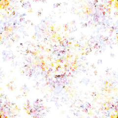 Abstract floral print bouquets of roses 