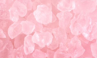 Salt crystals, sea salt as background and texture. Ice crystals pink