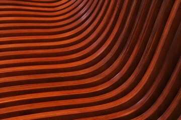 Brown wooden slats natural wood lath line arrange pattern texture background. Solid wooden batten...