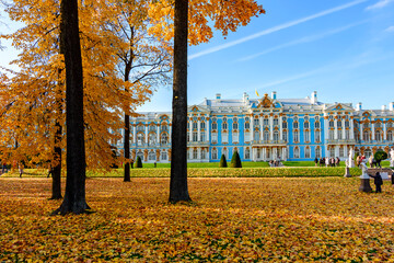 Catherine palace in autumn, Pushkin, Saint Petersburg, Russia