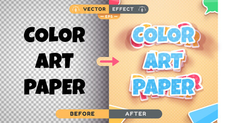 Color Art Paper - Editable Text Effect, Font Style