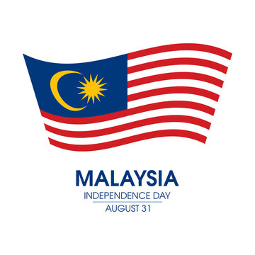 Hari Merdeka Malaysia Independence Day vector. Waving malaysian flag icon vector isolated on a white background. Abstract Flag of Malaysia drawing. August 31. Important day