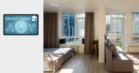Fototapeta na wymiar smart house device illustration with app icons