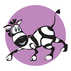 cartoon character cheerful zebra dancing vector image