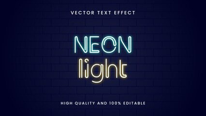 neon light text effect