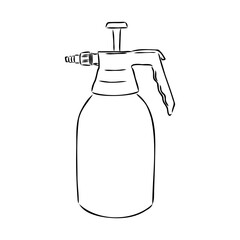 Spray Water Icon Silhouette Illustration. Gardening Vector Graphic Pictogram Symbol Clip Art. Doodle Sketch Black Sign.