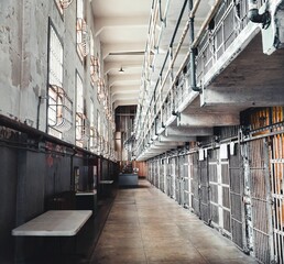 Corridor in the Main cell house of Federal penitentiary